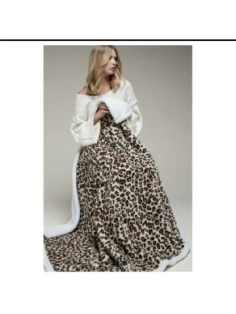 RUGGINE SOFT & COZY DOUBLE SIDED SHERPA & LEOPARD PRINT BLANKET/THROW
